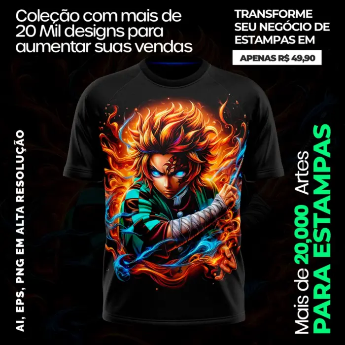 20.000+ artes Animes Para Sublimação Serigrafia Vinil