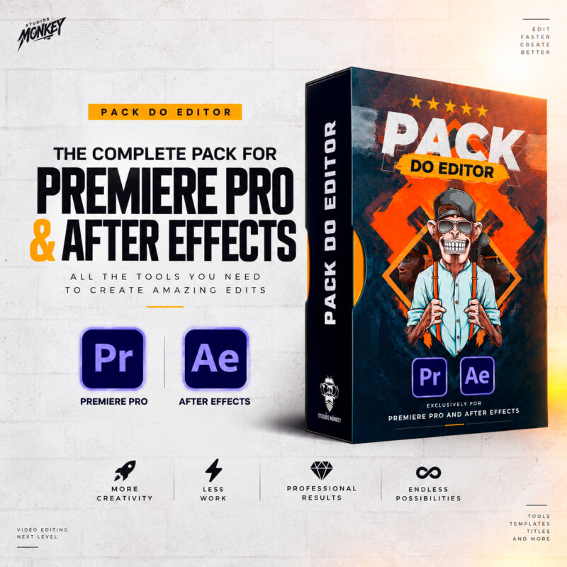 Pack do Editor Premiere e after Effects